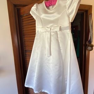 Flower Girl or First Communion White Formal Dress